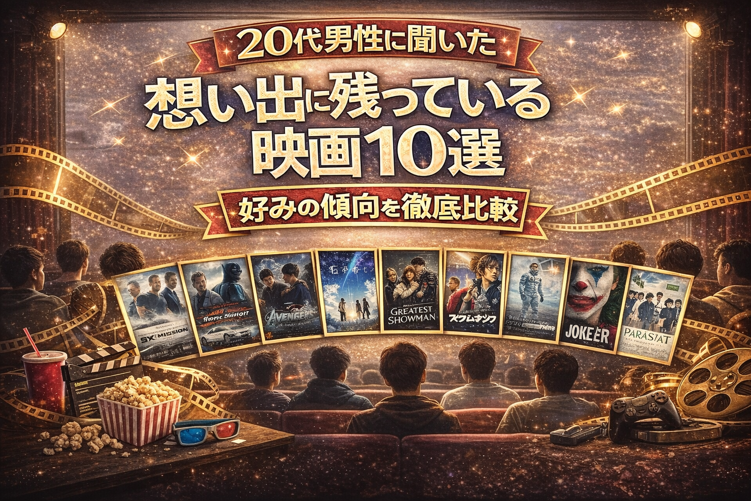 20代男性に聞いた想い出に残っている映画10選・好みの傾向を徹底比較
