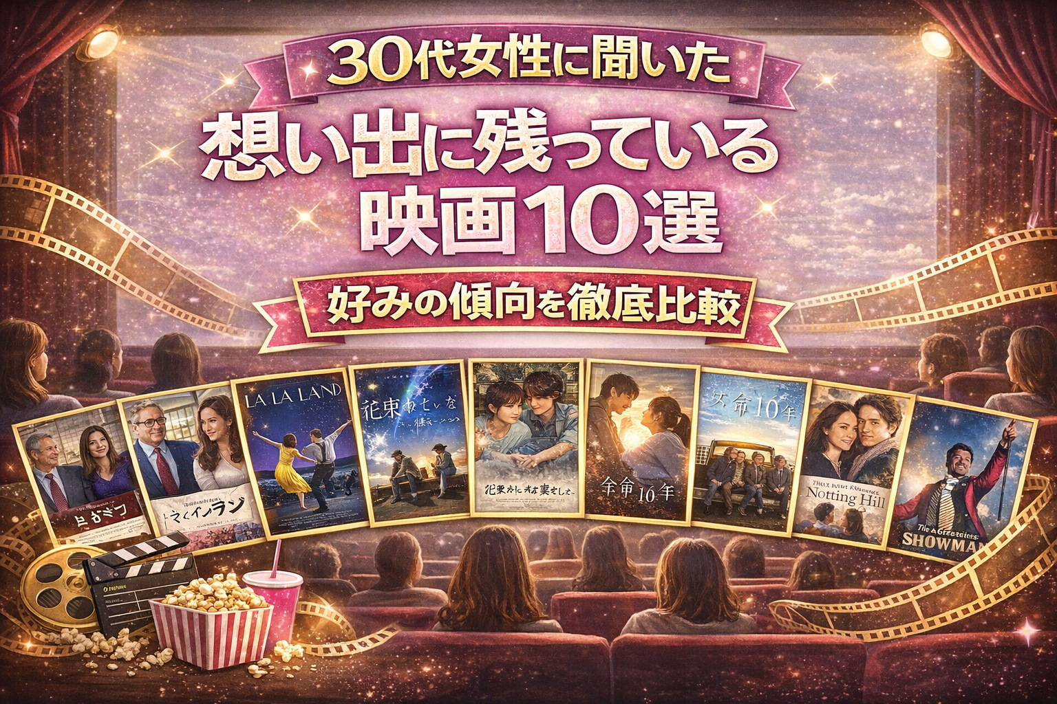 30代女性に聞いた想い出に残っている映画10選・好みの傾向を徹底比較