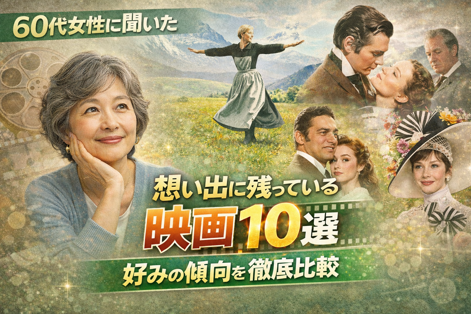 60代女性に聞いた想い出に残っている映画10選・好みの傾向を徹底比較