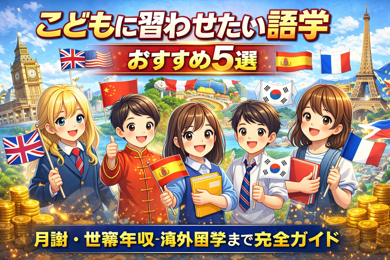 こどもに習わせたい語学おすすめ5選を徹底比較｜月謝・世帯年収・海外留学まで完全ガイド