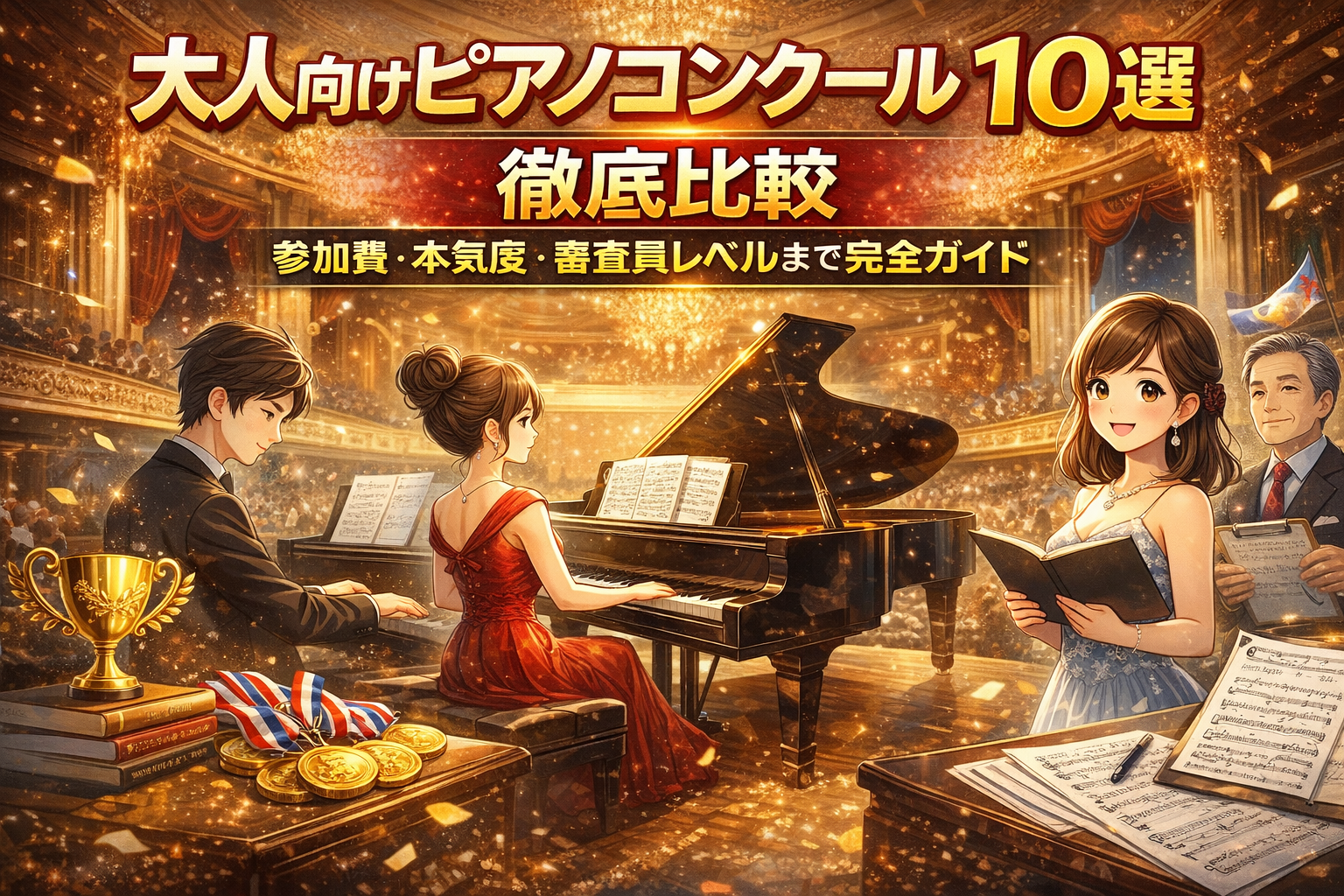 大人向けピアノコンクール10選を徹底比較｜参加費・本気度・審査員レベルまで完全ガイド