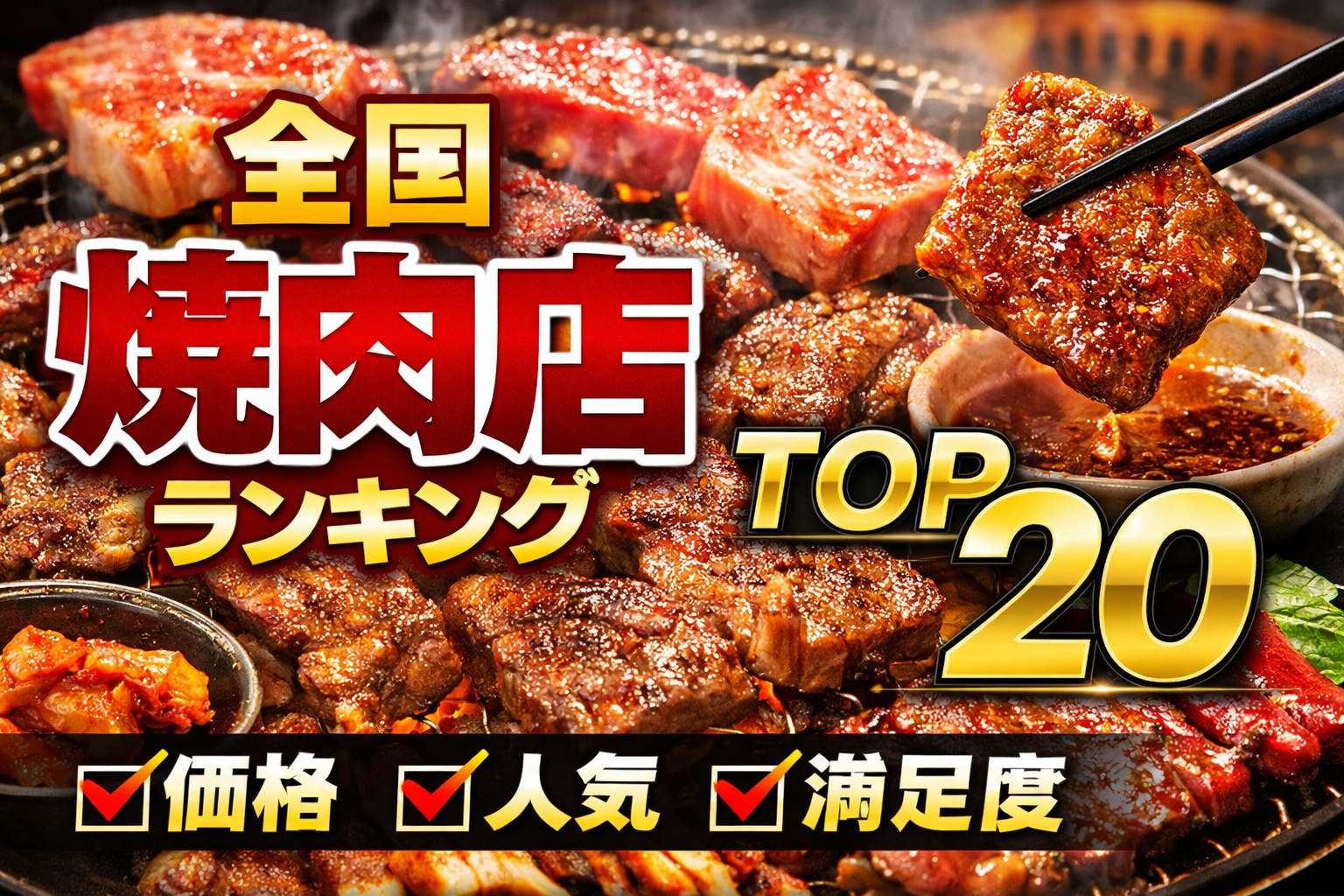 全国焼き肉店20店舗 総合ランキング【独断と偏見で徹底比較】