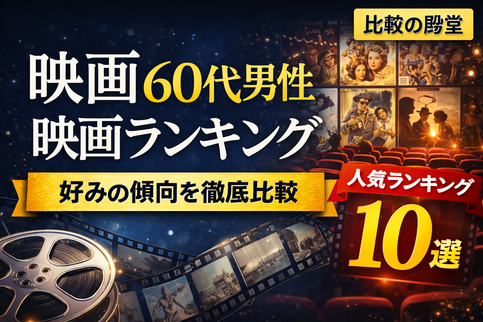 60代男性に聞いた想い出に残っている映画10選・好みの傾向を徹底比較