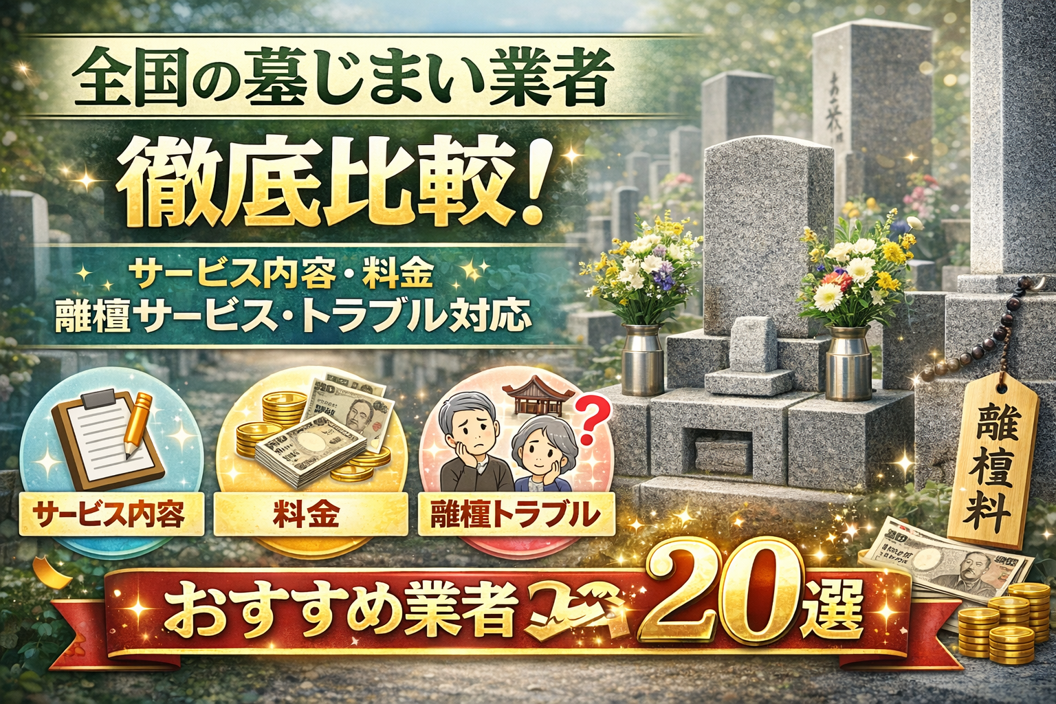 全国の墓じまい業者を徹底比較 サービス内容・料金・離檀サービス・トラブル対応を解説 おすすめ業者20選