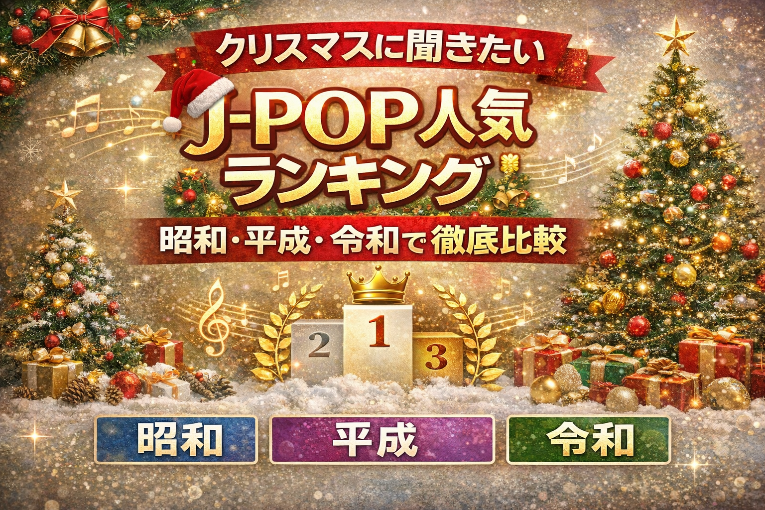 クリスマスに聞きたいJ-POP人気ランキングを昭和・平成・令和で徹底比較