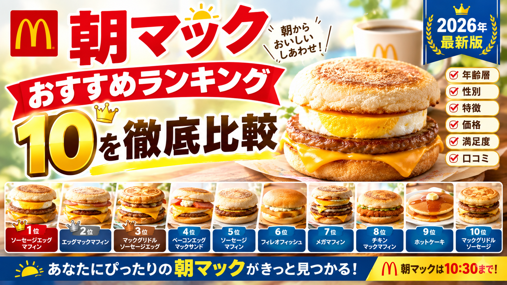 朝マックおすすめランキング10を徹底比較【2026年最新版】